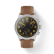 Tissot Chrono L 42mm T116.417.16.052.01 - cassa acciaio - cinturino pelle marrone - quadrante nero con cronografo e datario